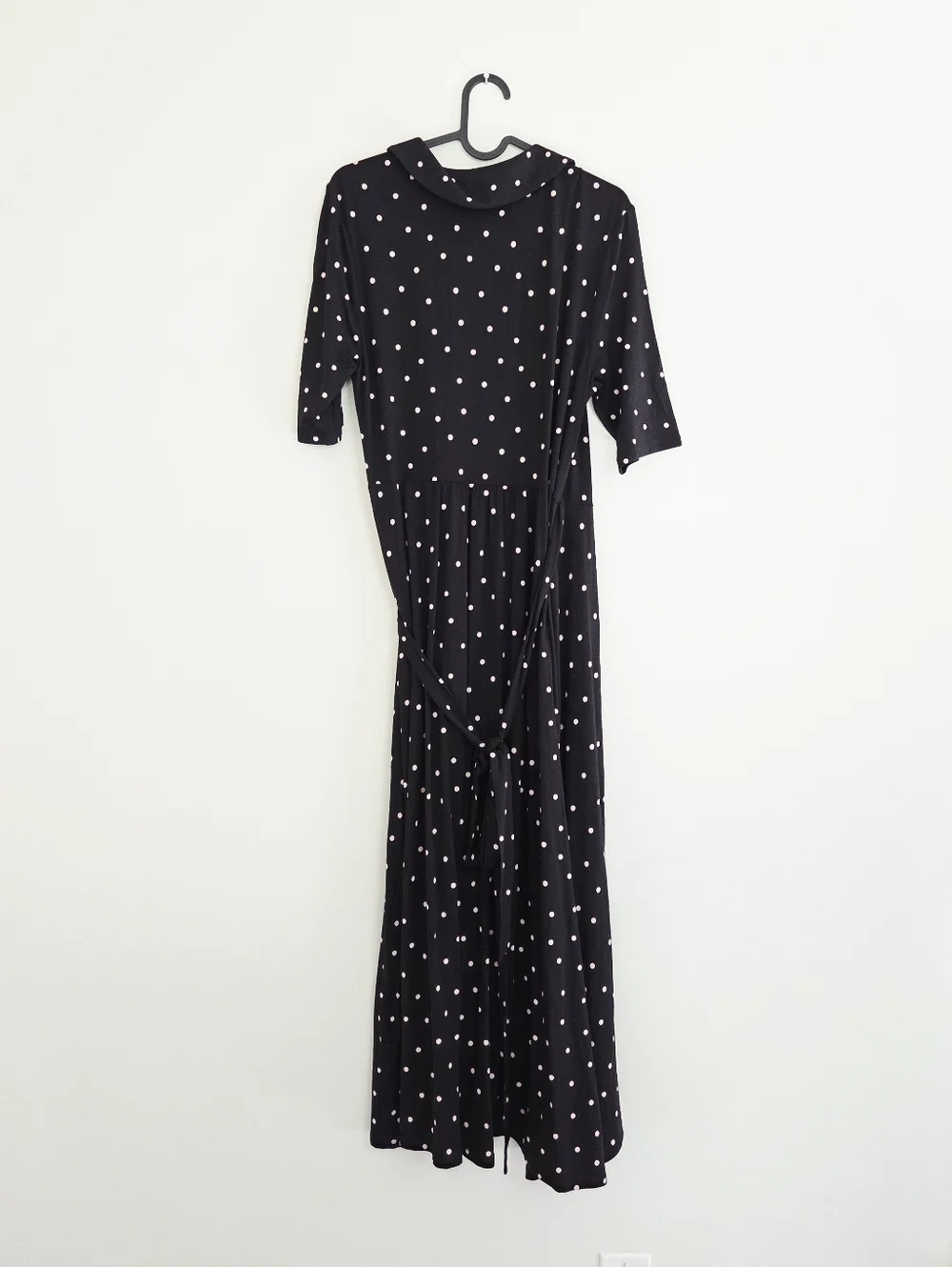 Boden Lavinia Jersey Wrap Midi Dress Black Polka Dot Size 10 - Picture 6 of 7